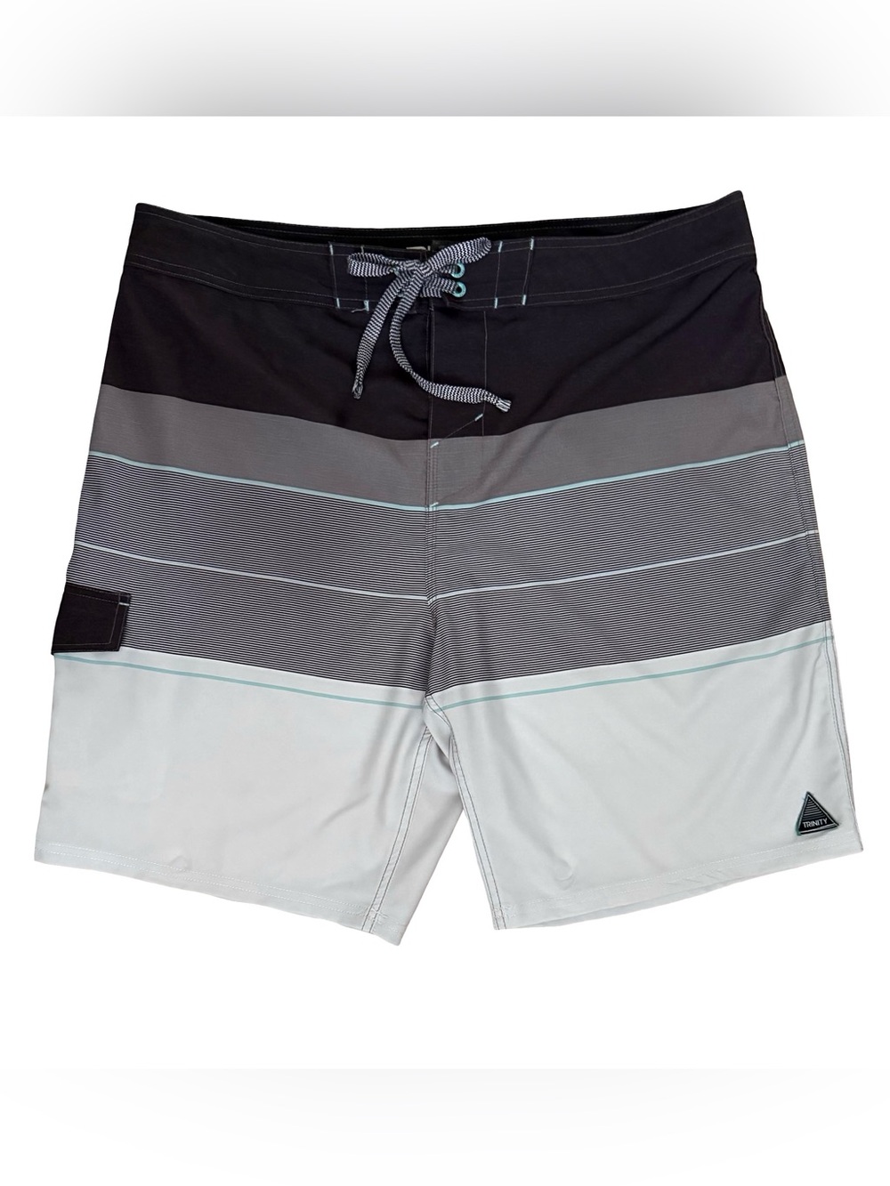 Trinity Men's Board Shorts Swim Trunks Swimming Surf Coastal Beach Black Gray 38